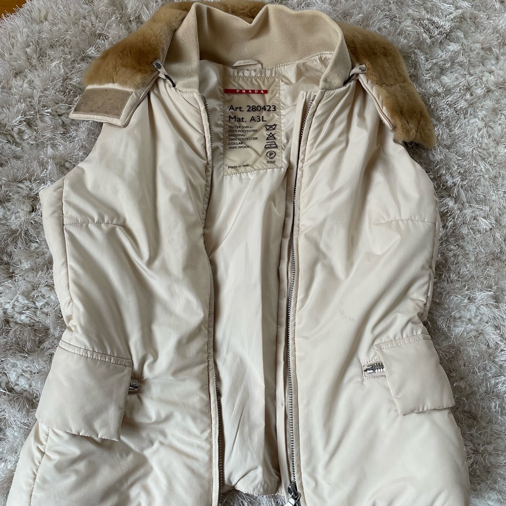 Vintage Prada Vest with fur collar